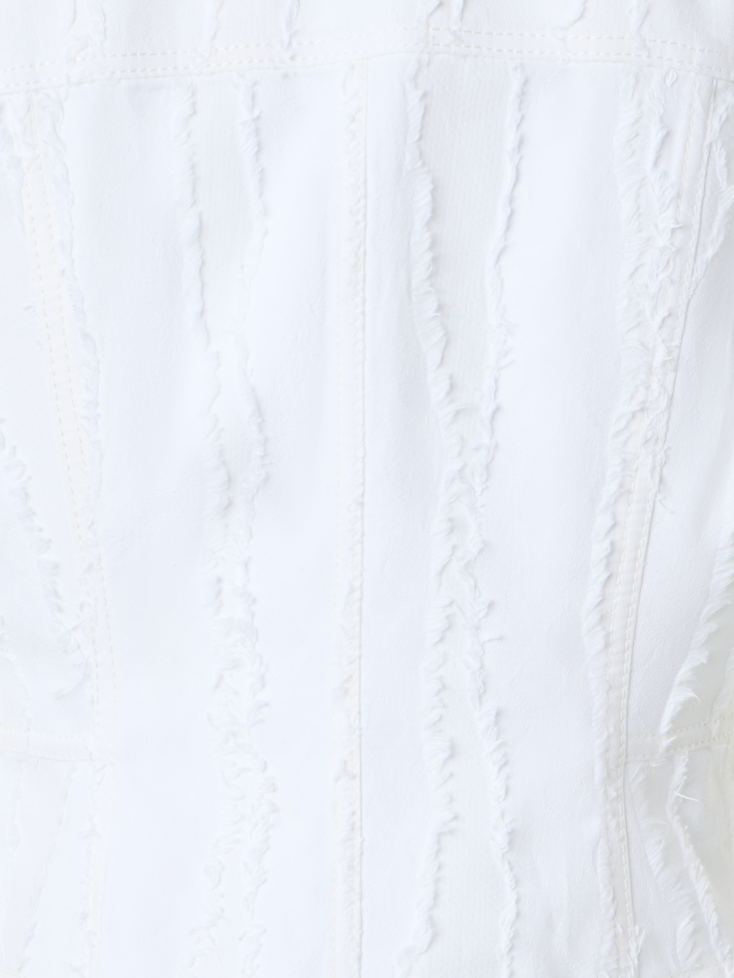 Designer Fringed Wave Jacquard Short Jacket - white