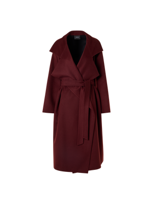 Designer Cashmere Double-Face Wrap Coat - red