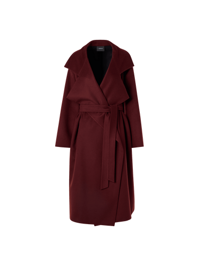 Designer Cashmere Double-Face Wrap Coat - red