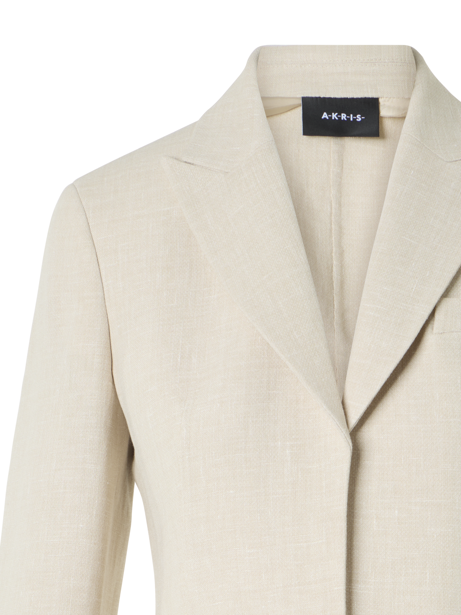 Designer Deneuve Short Fitted Jacket in Linen Wool Double-Face - neutral - beige