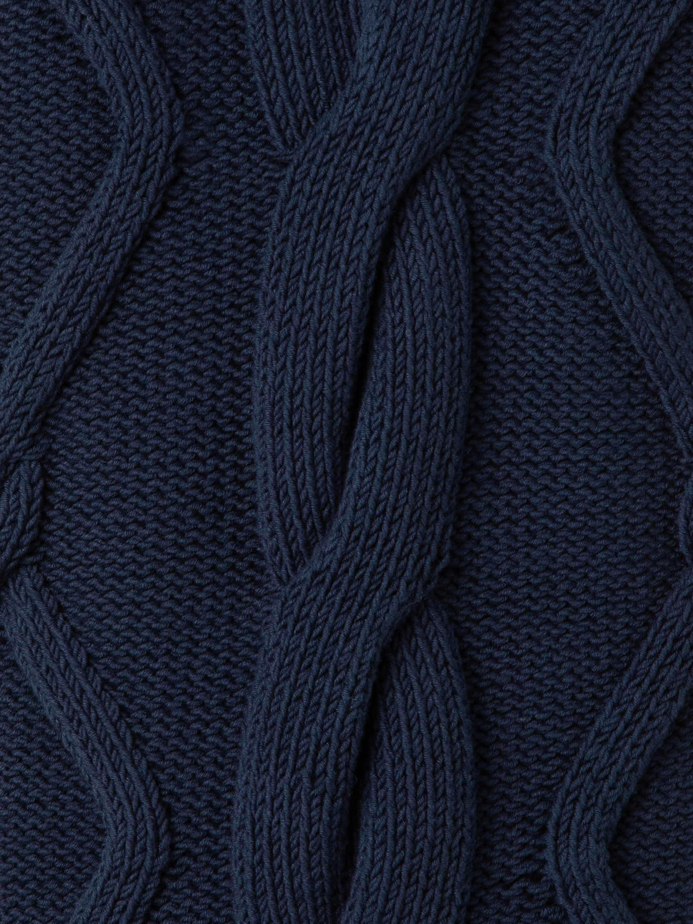 Designer Sleeveless Top in Chunky Cotton Cable Knit - navy - blue