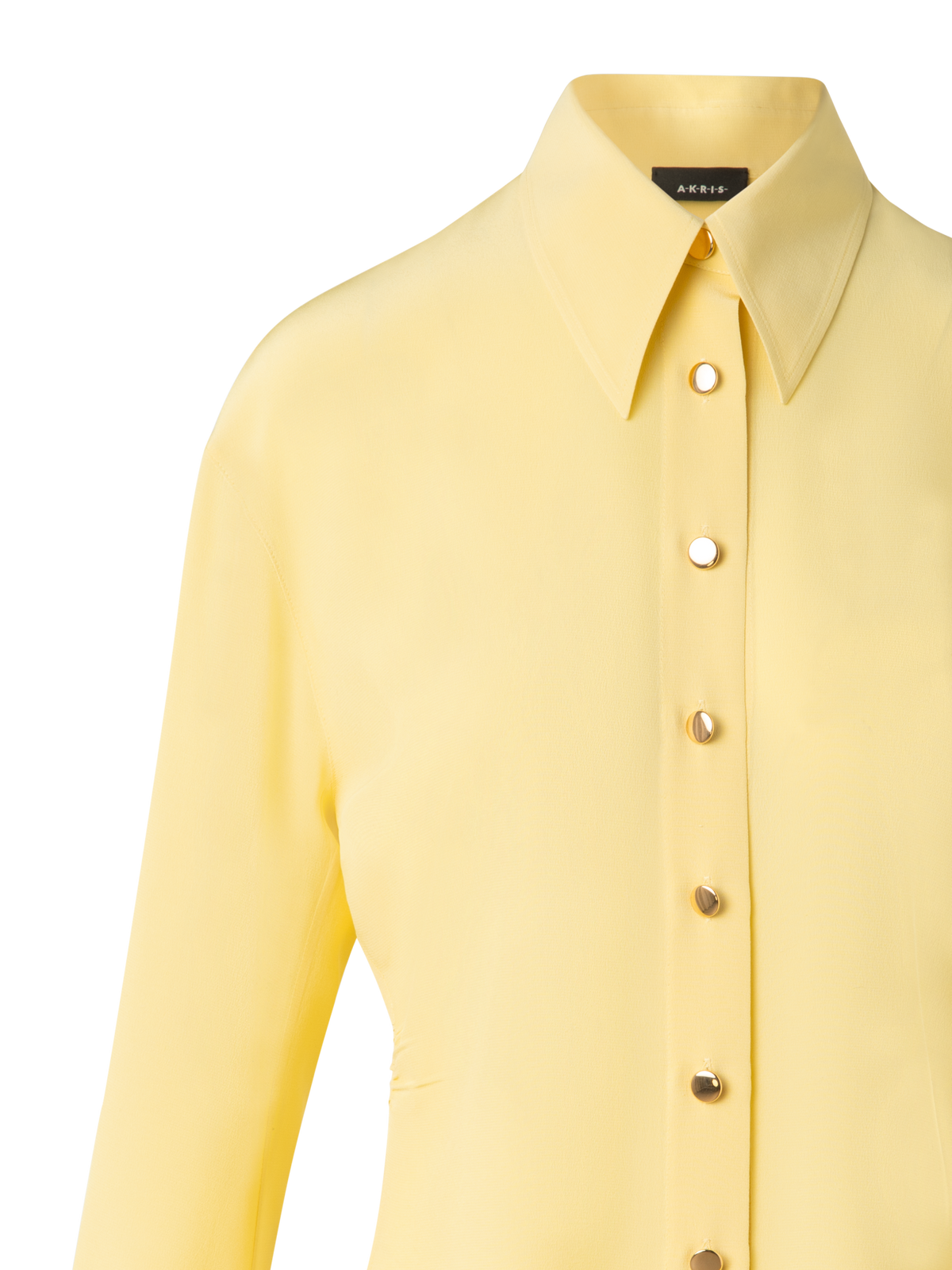 Designer Fitted Silk Blouse - pastel - yellow