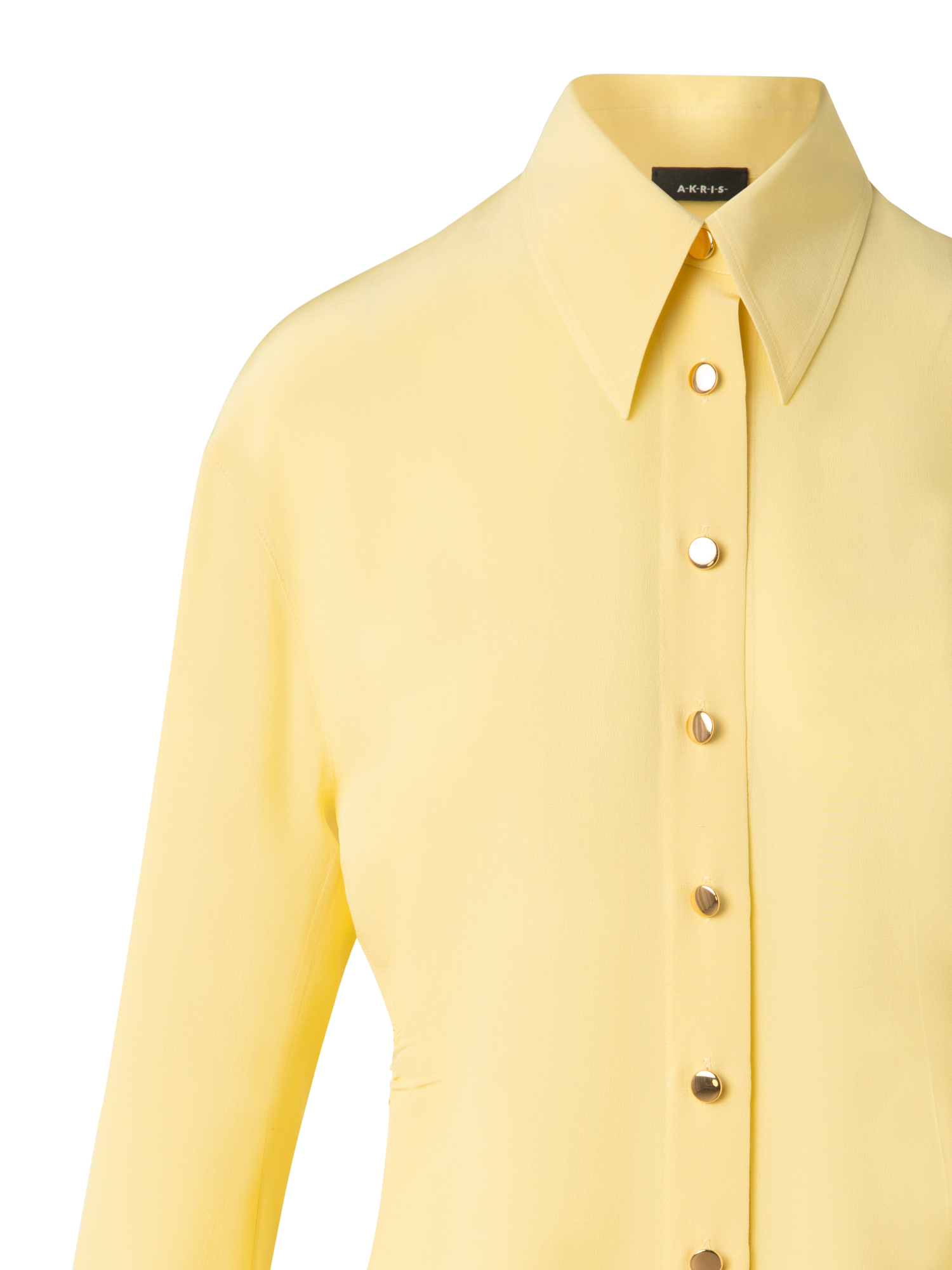 Designer Fitted Silk Blouse - pastel - yellow