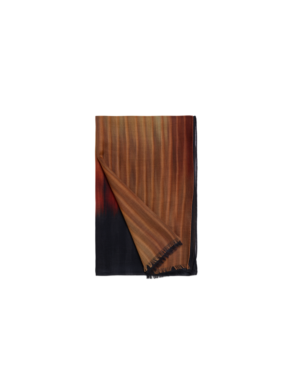 Designer Cashmere Scarf in Fuego Negro Print - multicolor - black - brown