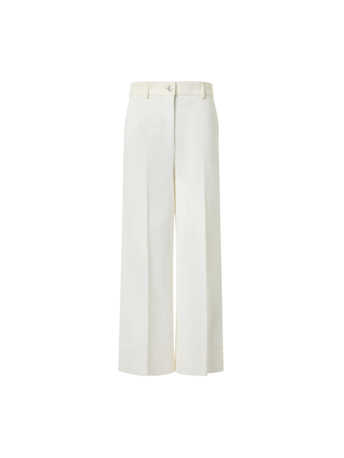 Designer Chiara High-Waist Cropped Wide Leg Denim Pants - ecru