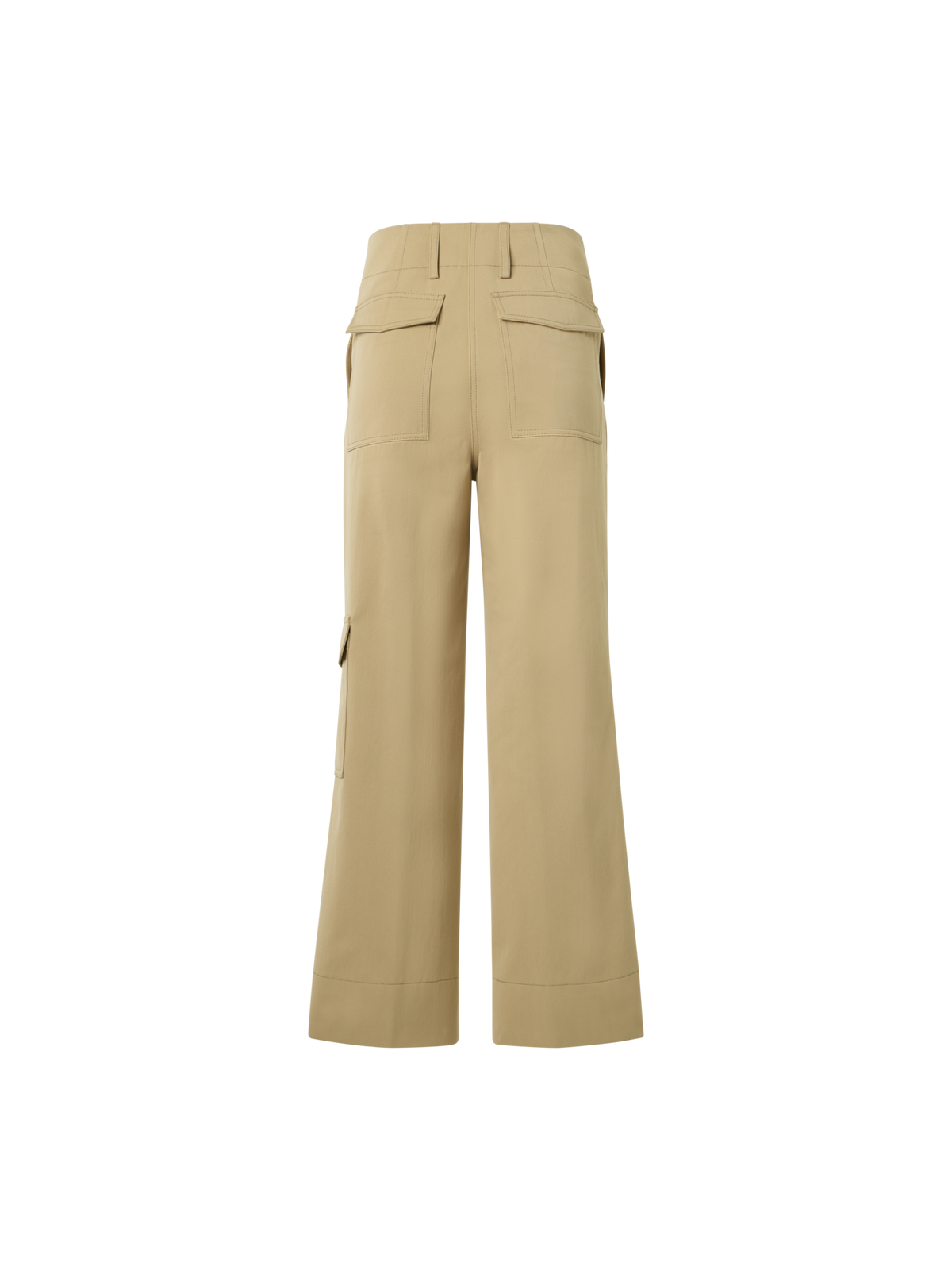 Designer Cargo Pants in Cotton Gabardine - beige