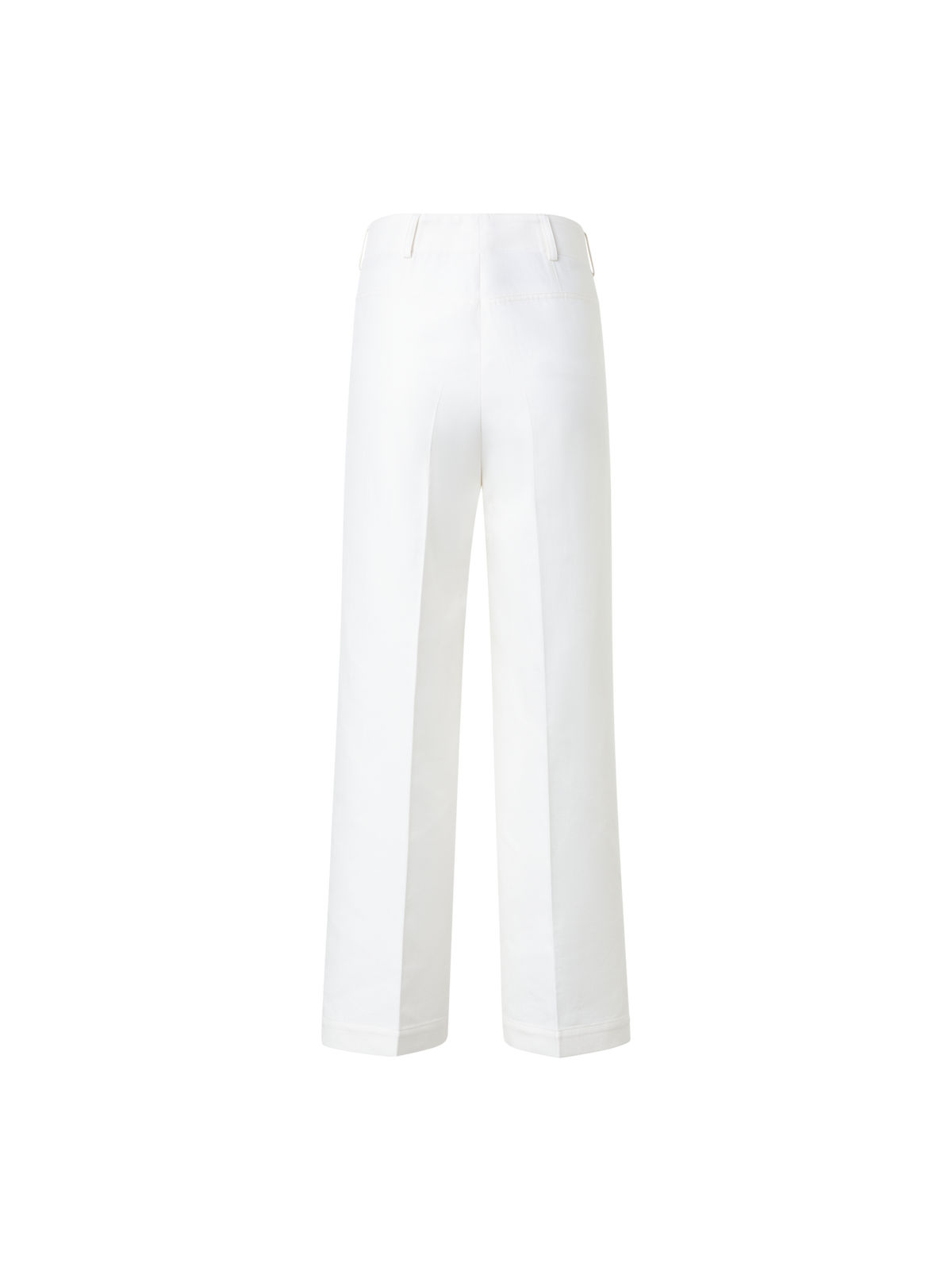 Designer Cropped Wide Cotton Twill Pants - neutral - ecru