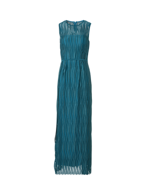 Designer Gown in Wave Guipure - green