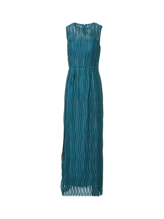 Designer Gown in Wave Guipure - green