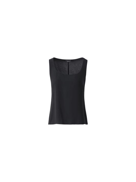 Designer Sleeveless Silk Georgette Top - black