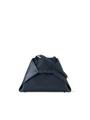 Designer Ai Small Shoulder Tote - neutral - navy - blue