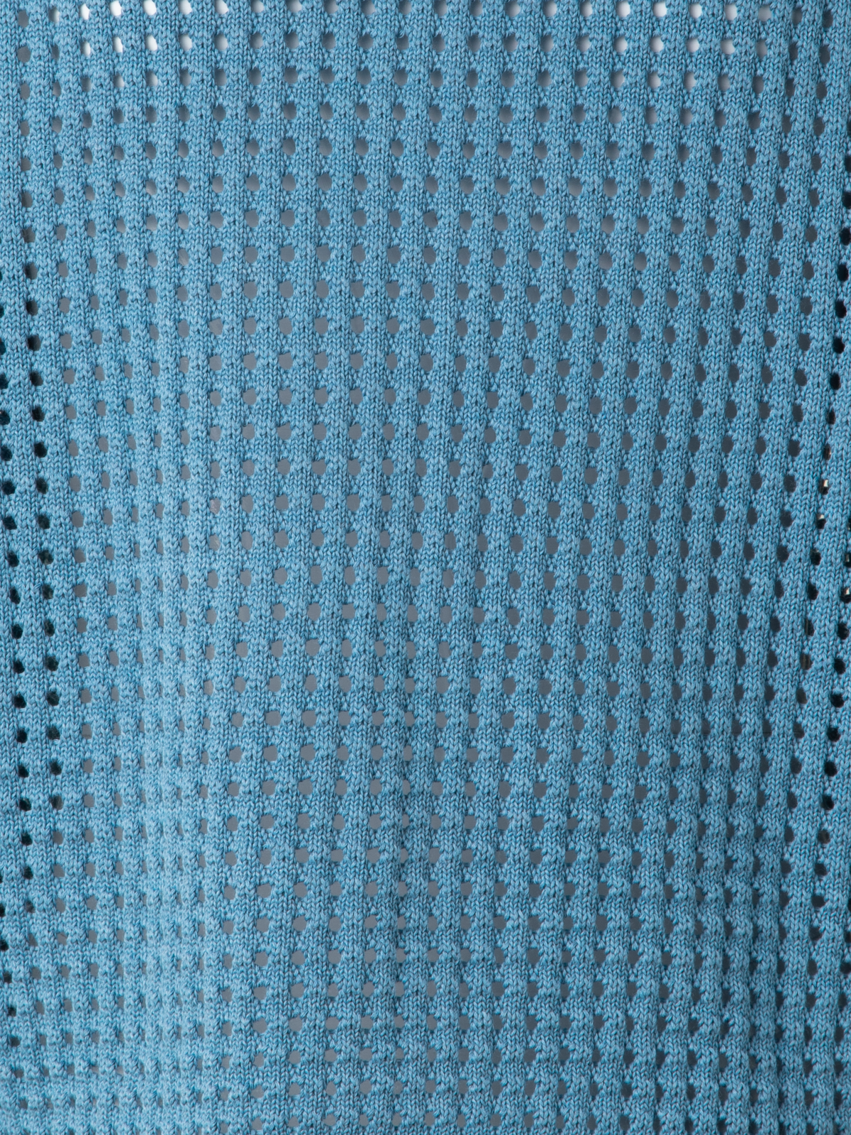 Designer Knit Sweater in Chunky Cotton Mesh - blue