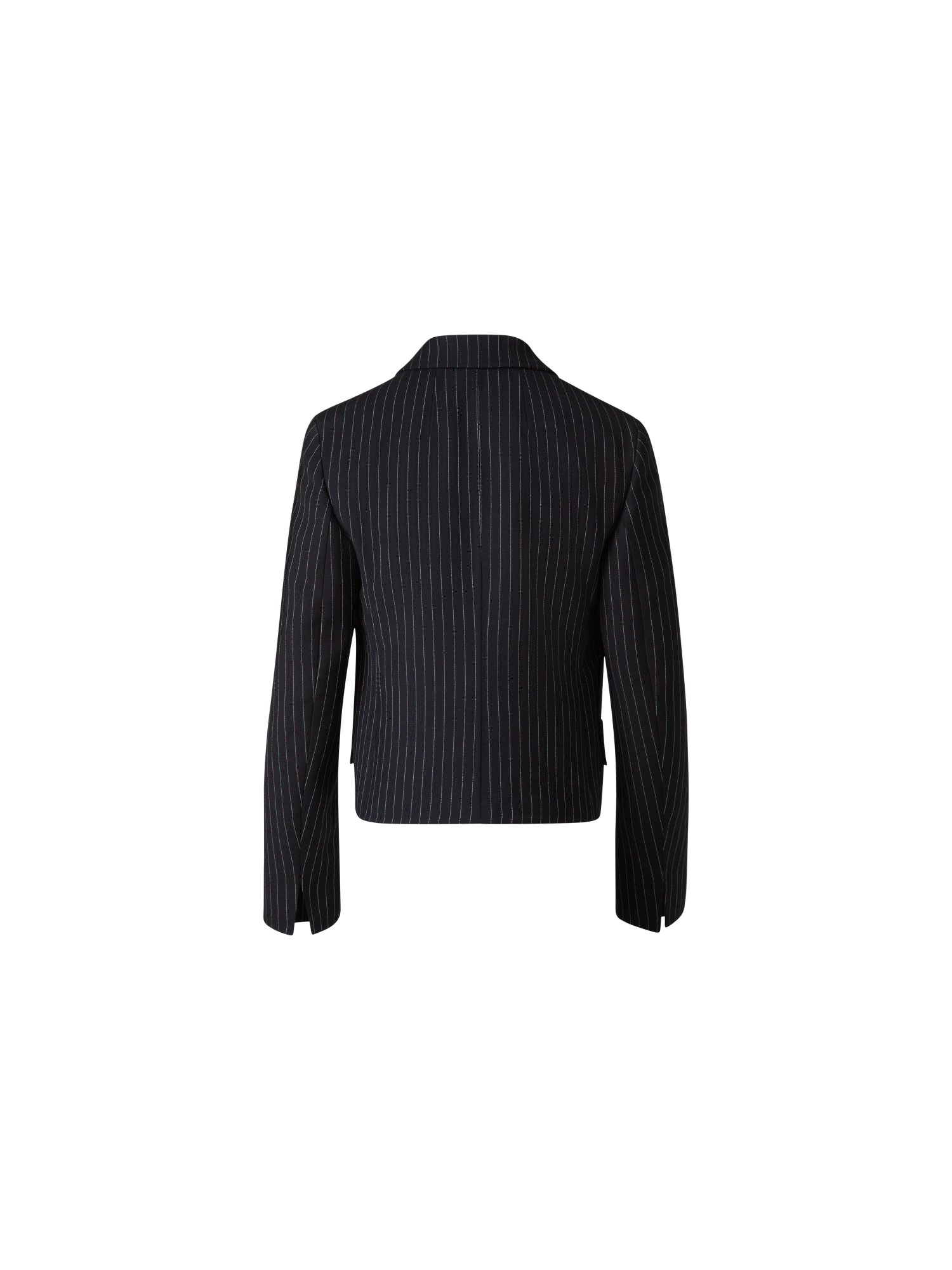 Designer Cropped Boxy Jacket with Pinstripes - grey