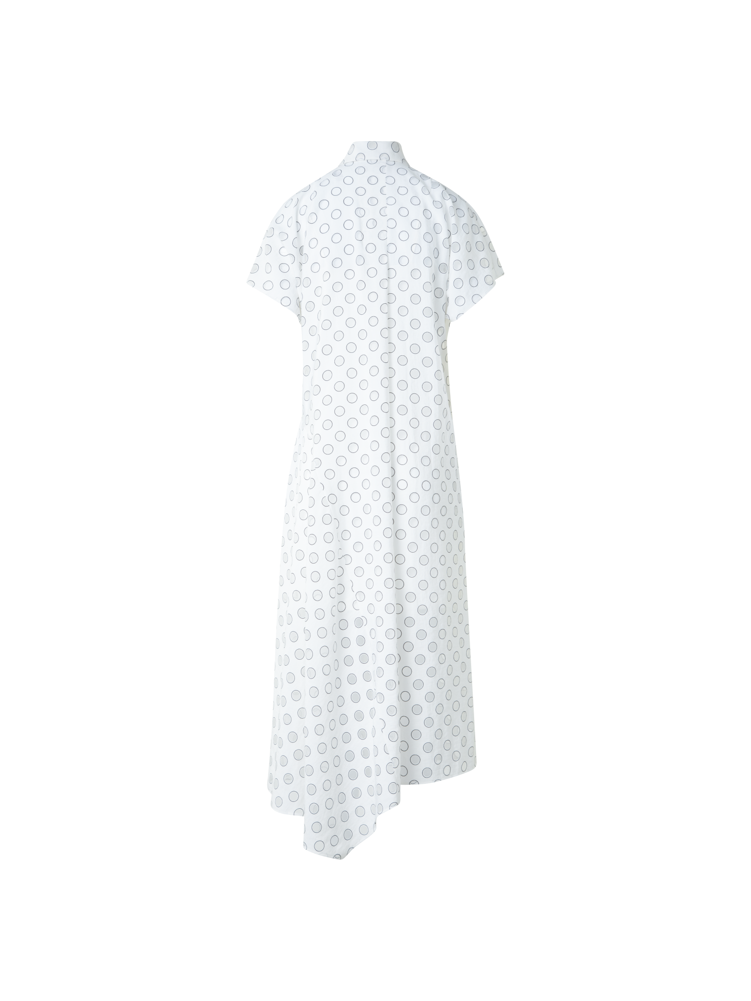 Designer Polka Dot Organzino Midi Dress - neutral - ecru - white