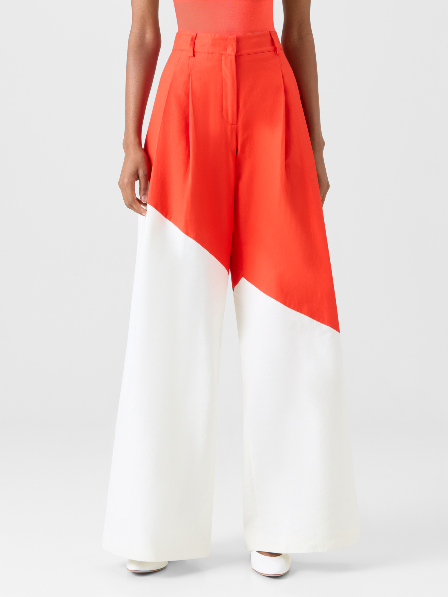 Designer Cassie Wide Pants with Polygon Patchwork - multicolor
