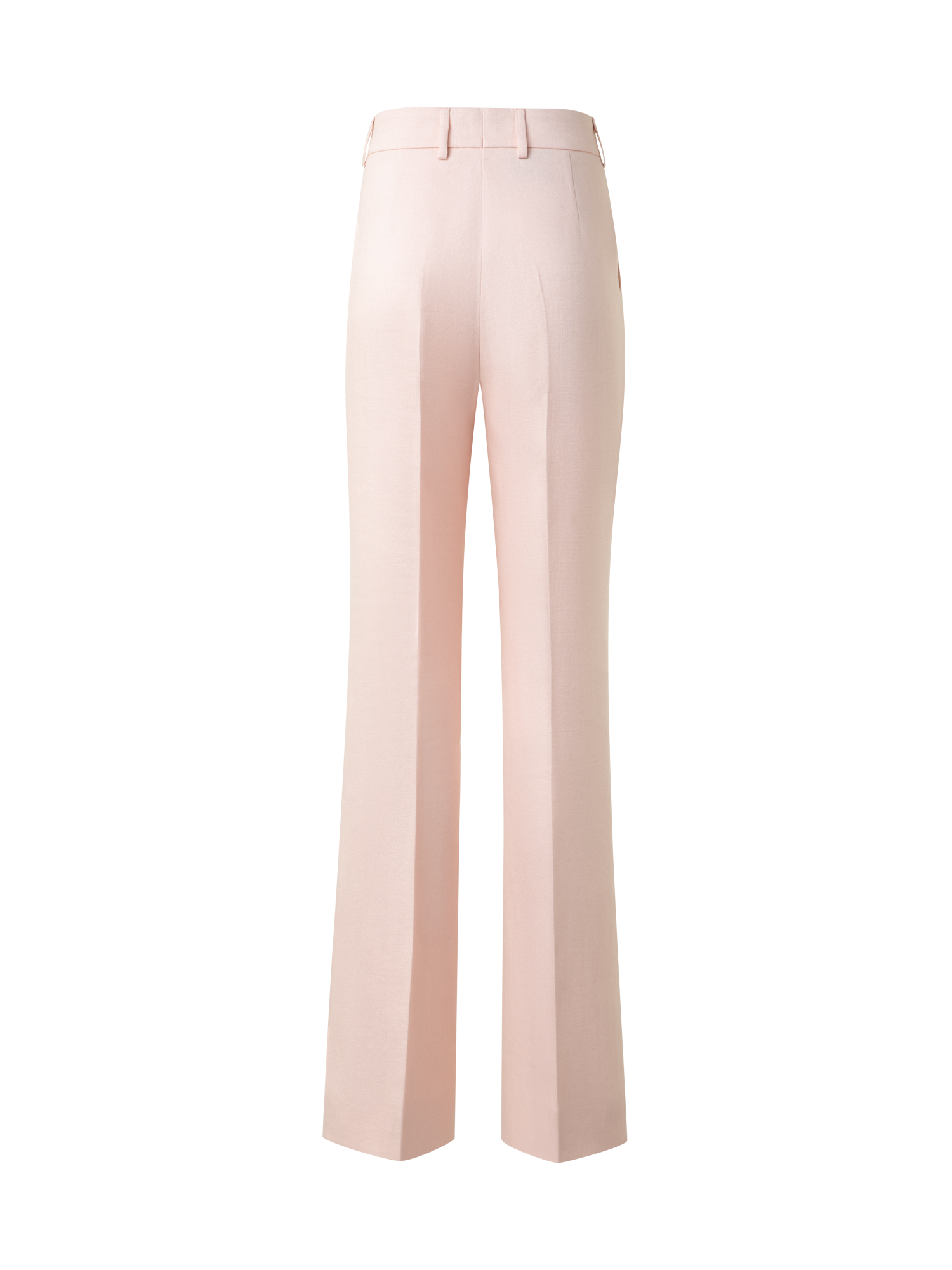 Designer Wide Straight Linen Double-Face Pants - pastel - pink