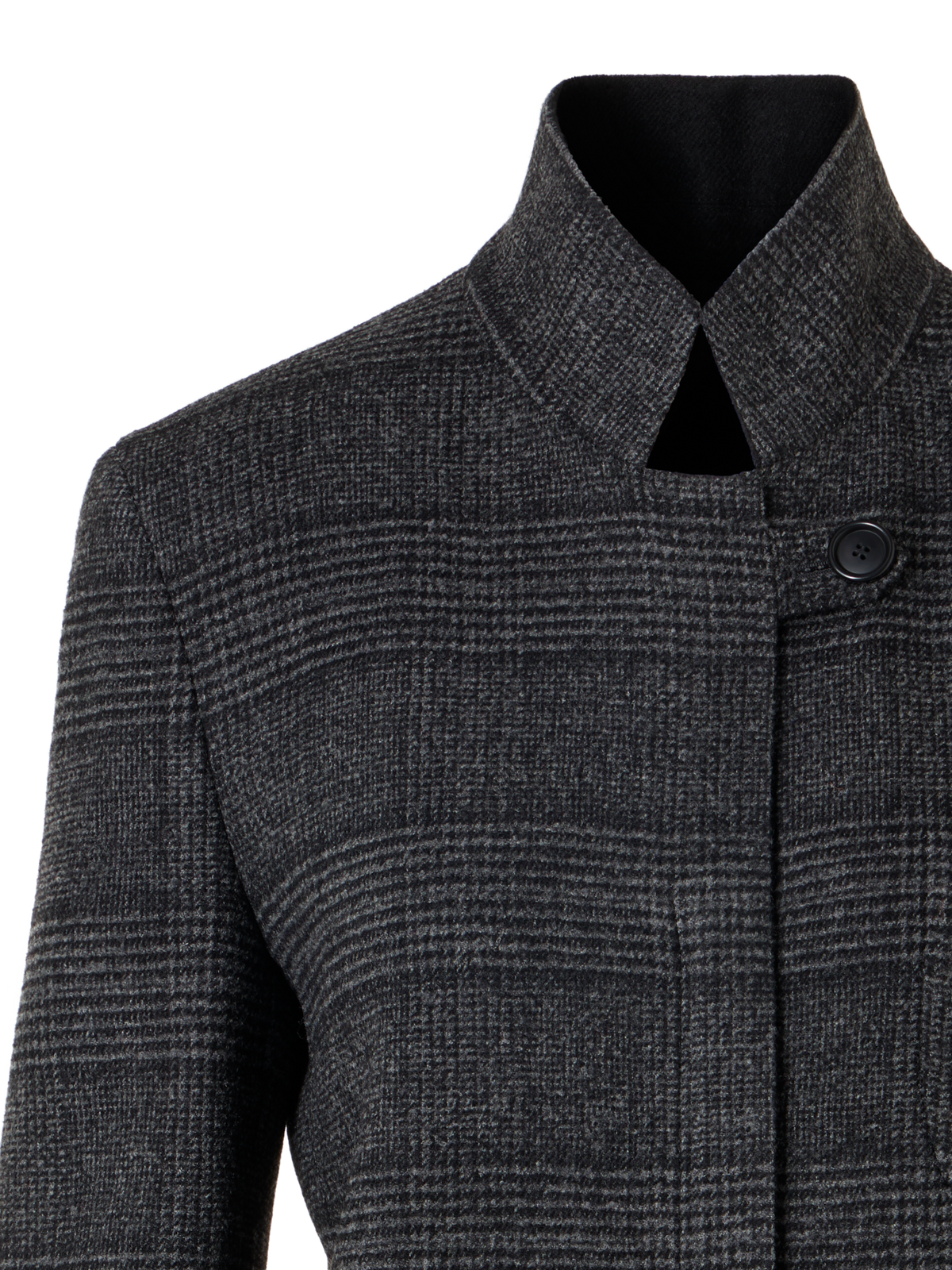Designer Cardigan Jacket in Prince of Wales Wool Double-Face - grey - multicolor - black