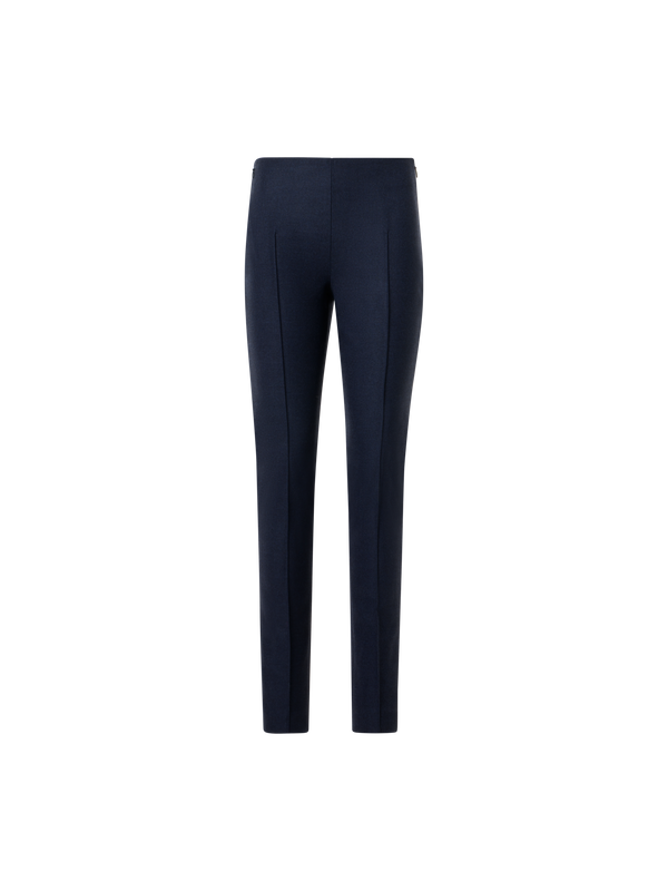 Designer Slim Wool Stretch Flannel Pants - black