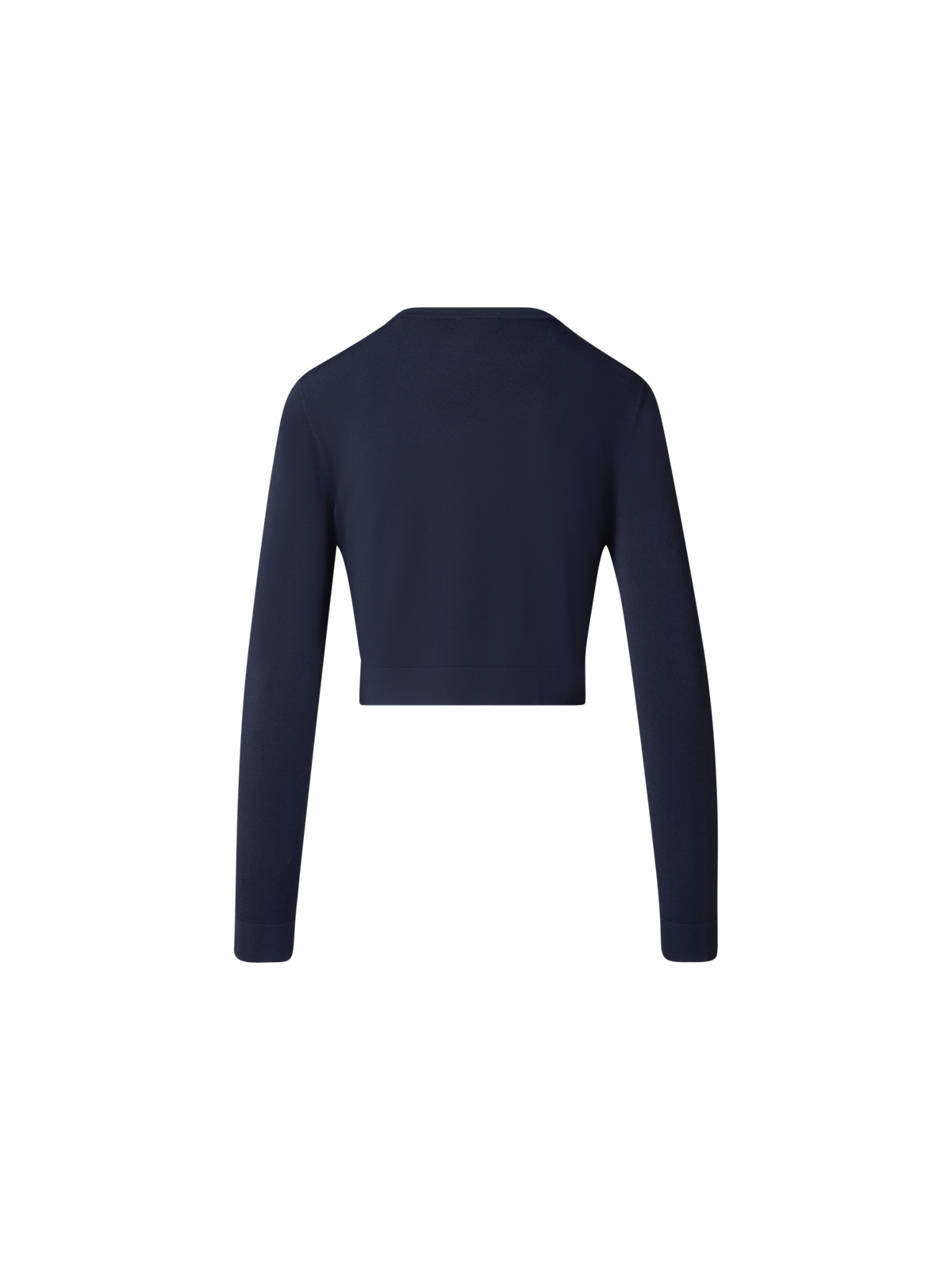 Designer Cropped Cardigan with Gold Buttons - navy - blue