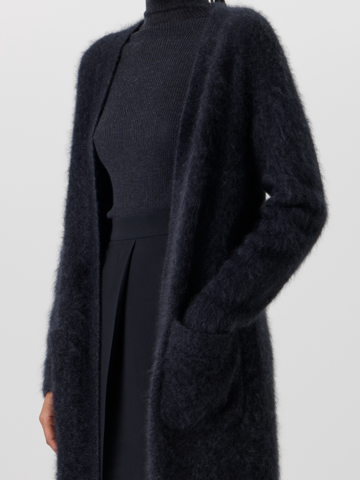 Designer Cloud Cashmere Maxi Knit Coat - grey #editorial