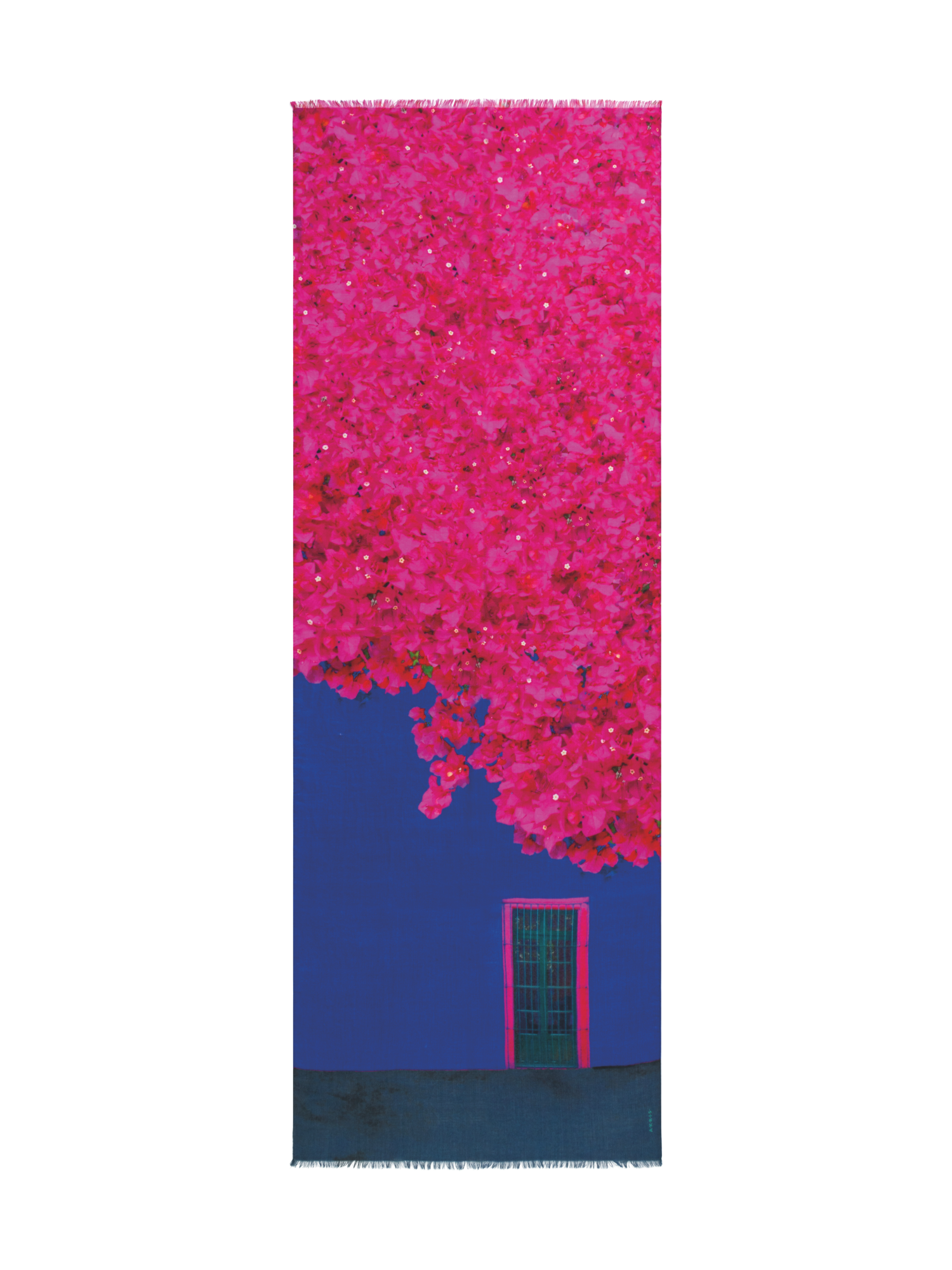 Designer Cashmere Silk Bougainvillea Porta Print Scarf - pink