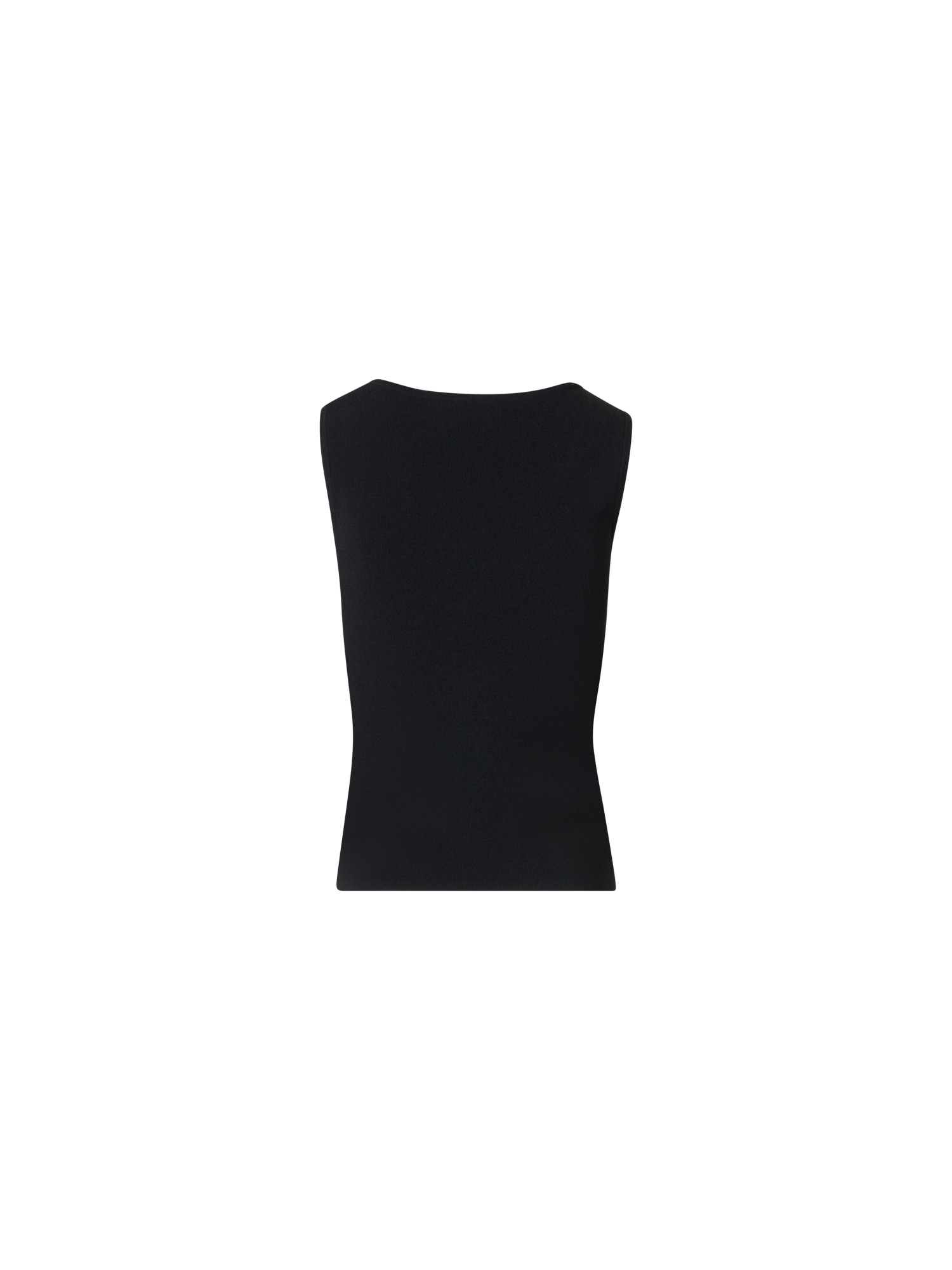 Designer Fitted Viscose Blend Knit Tank Top - black