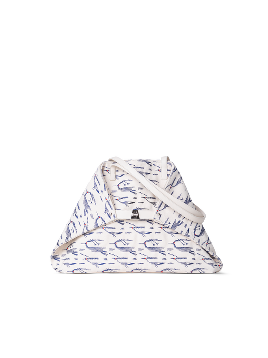 Designer Ai Medium Shoulder Tote - white - blue - multicolor - ecru