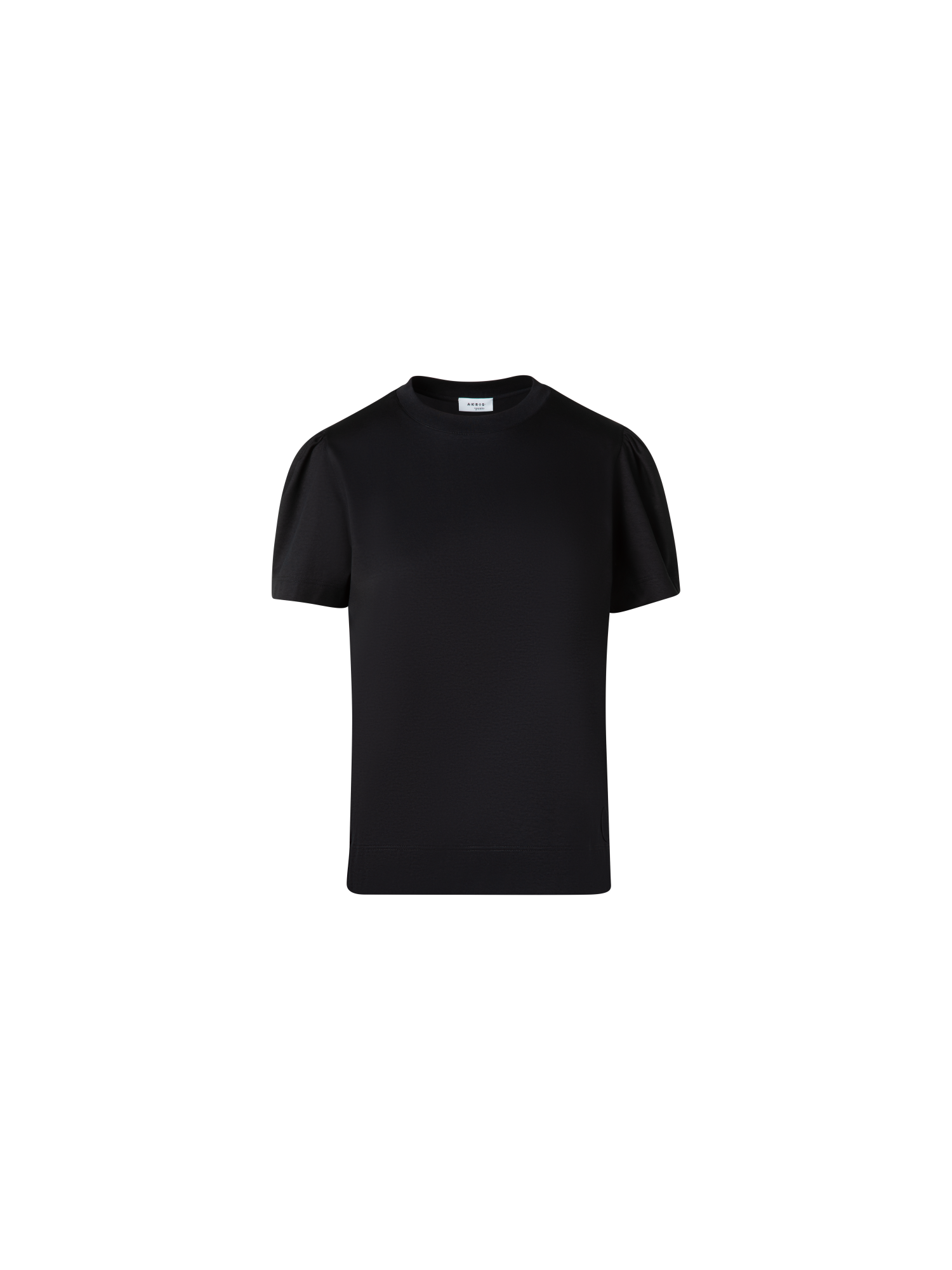 Designer Puff Sleeves T-Shirt in Cotton Jersey - black