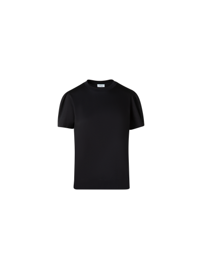Designer Puff Sleeves T-Shirt in Cotton Jersey - black