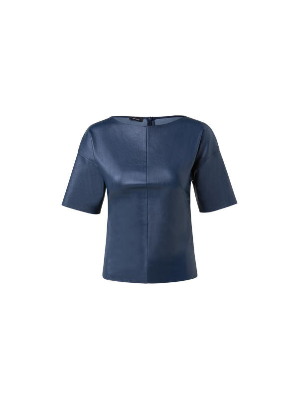 Designer Lamb Nappa Stretch Leather Blouse