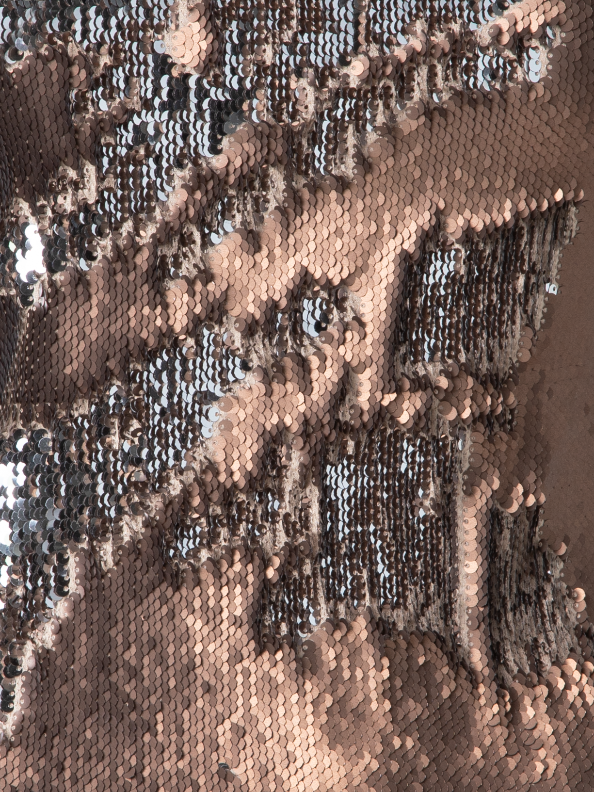 Designer Bi-Color Sequins Sleeveless Top - brown - gold