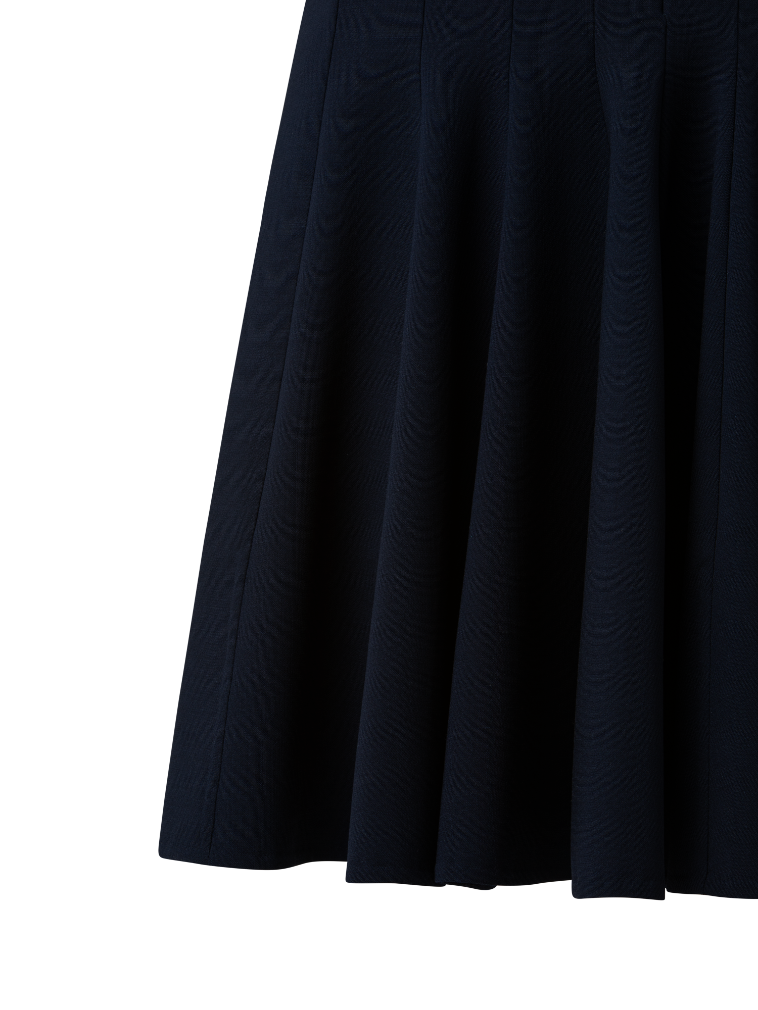 Designer Wool Double-Face Dress with Skaters Pleats - navy - blue