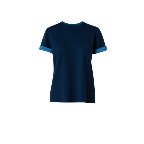 Reversible Wool Silk Stretch Double-Face Knit Top