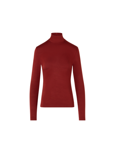 Designer Mock Neck Shirt in Modal Jersey - red