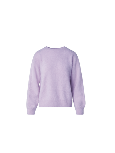 Designer Long-Sleeve Brushed Cashmere Knit Sweater - pastel