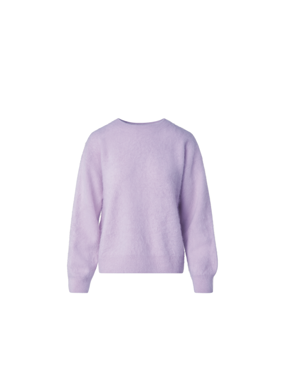 Designer Long-Sleeve Brushed Cashmere Knit Sweater - pastel
