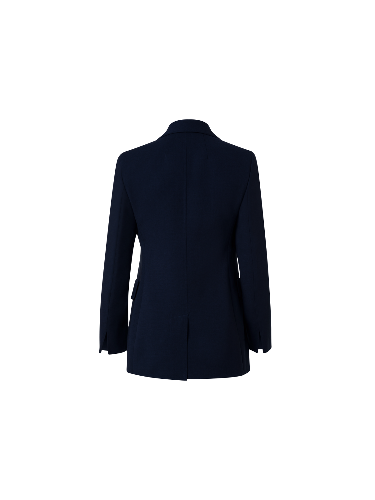 Designer Long Jacket in Wool Double-Face - navy - blue