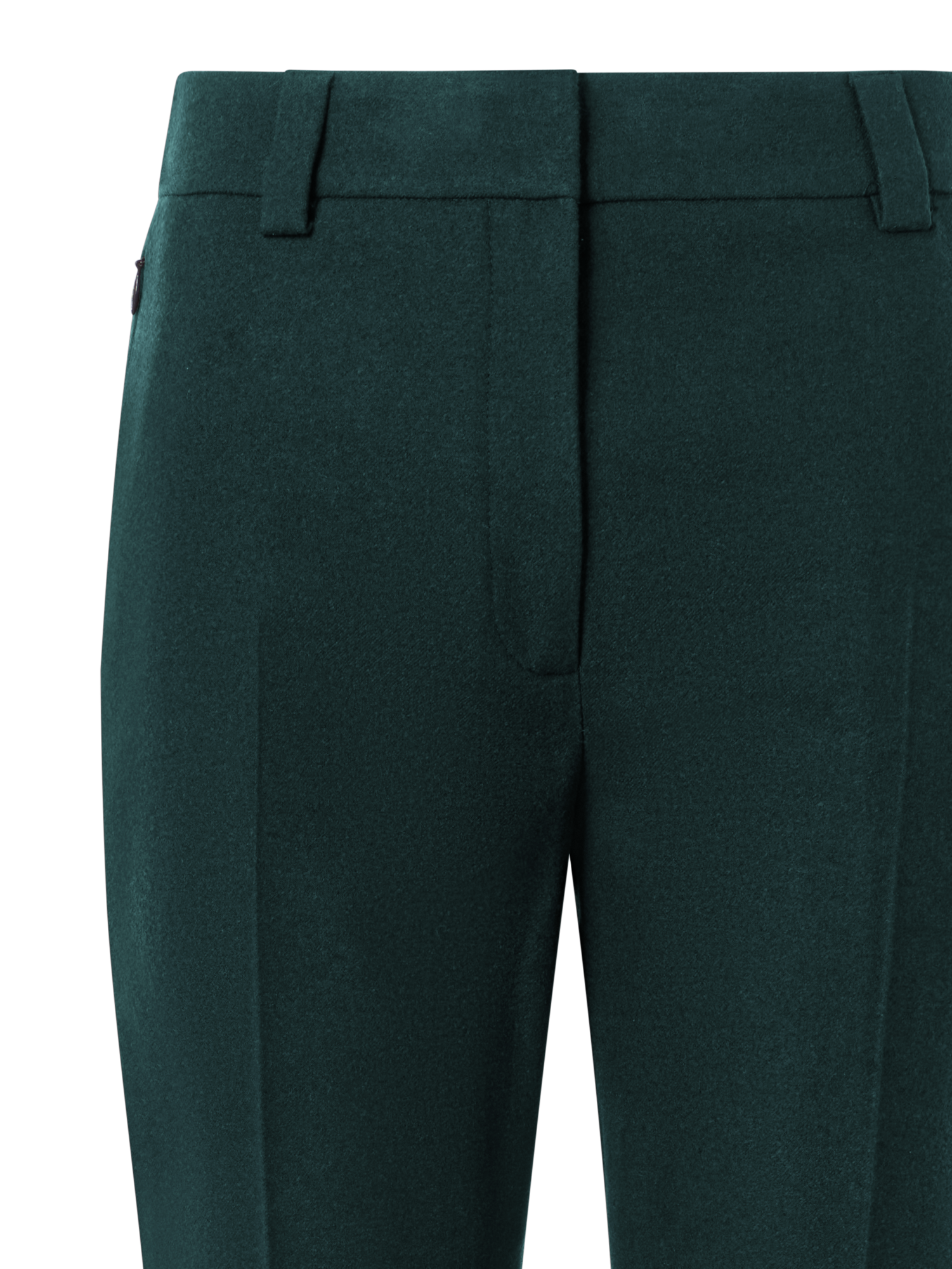Designer Cuffed Tapered Flannel Pants - green