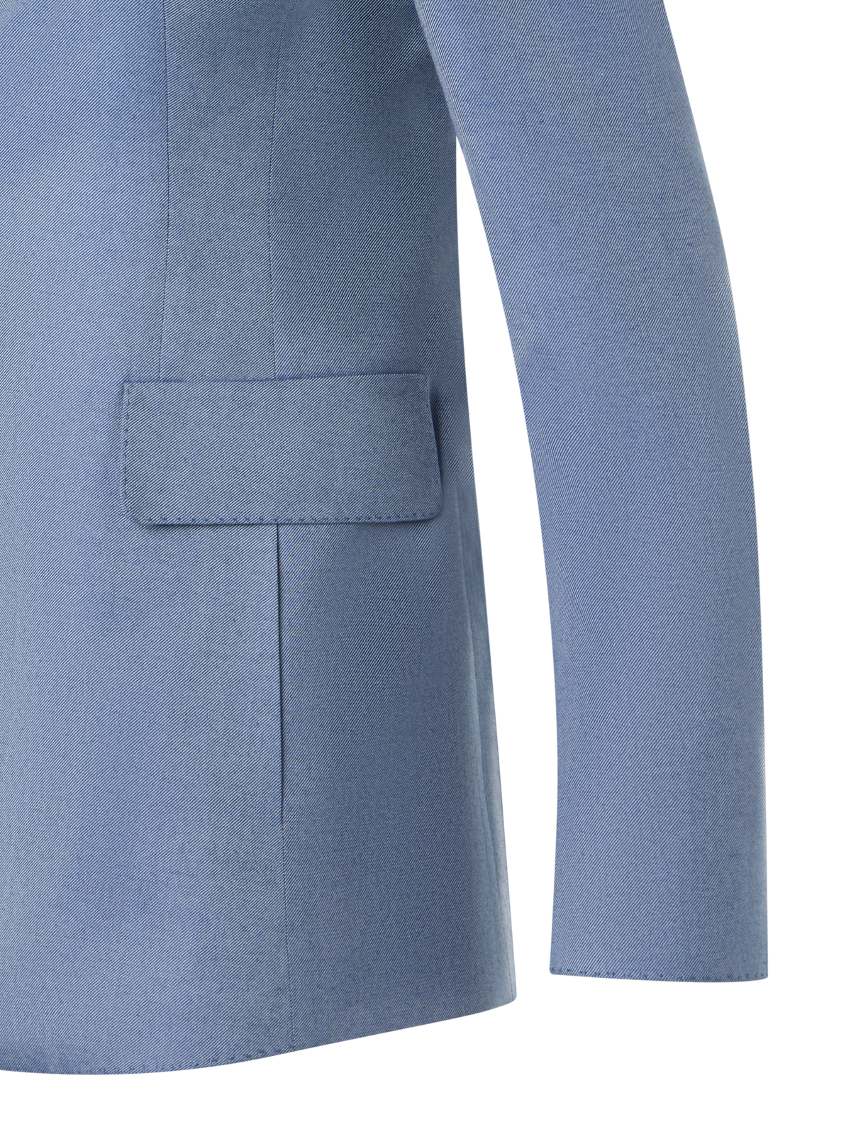 Designer Cashmere Silk Gabardine Tailored Jacket - blue