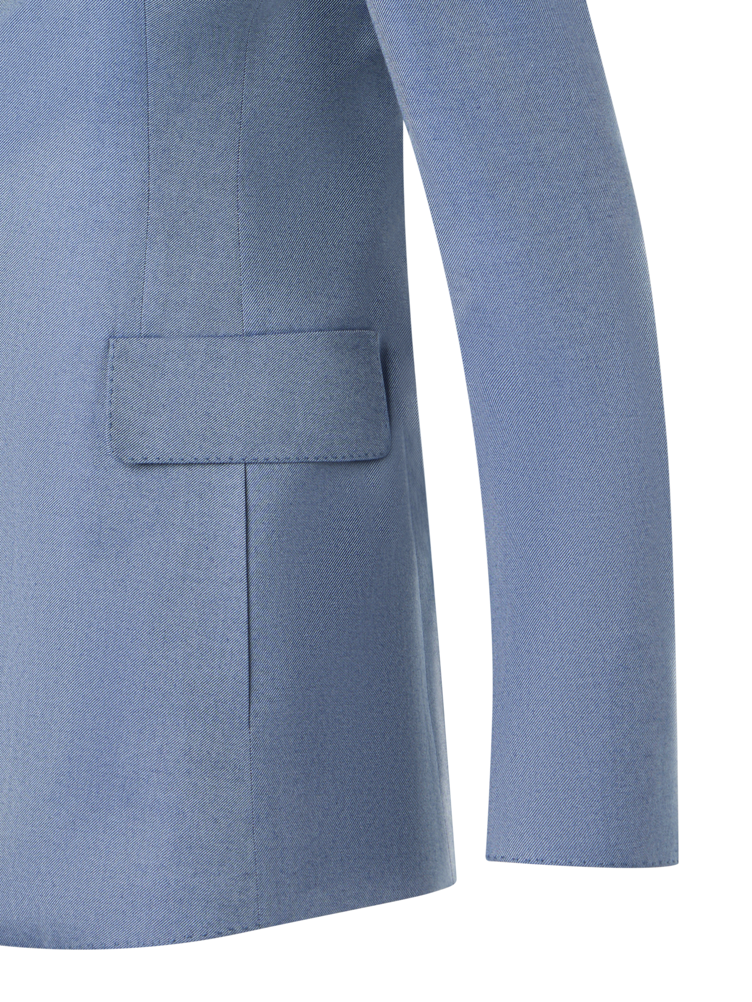 Designer Cashmere Silk Gabardine Tailored Jacket - blue