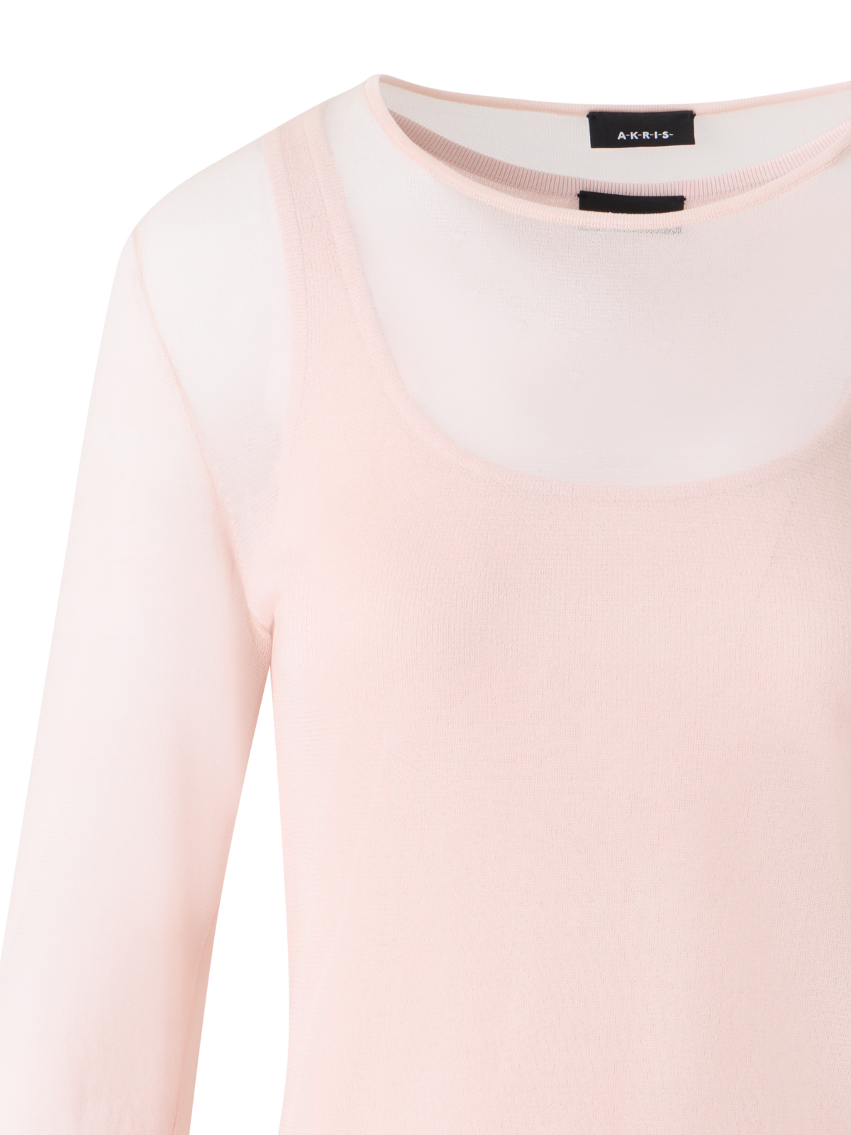Designer Sheer Silk Sweater with Slip Top - pastel - pink