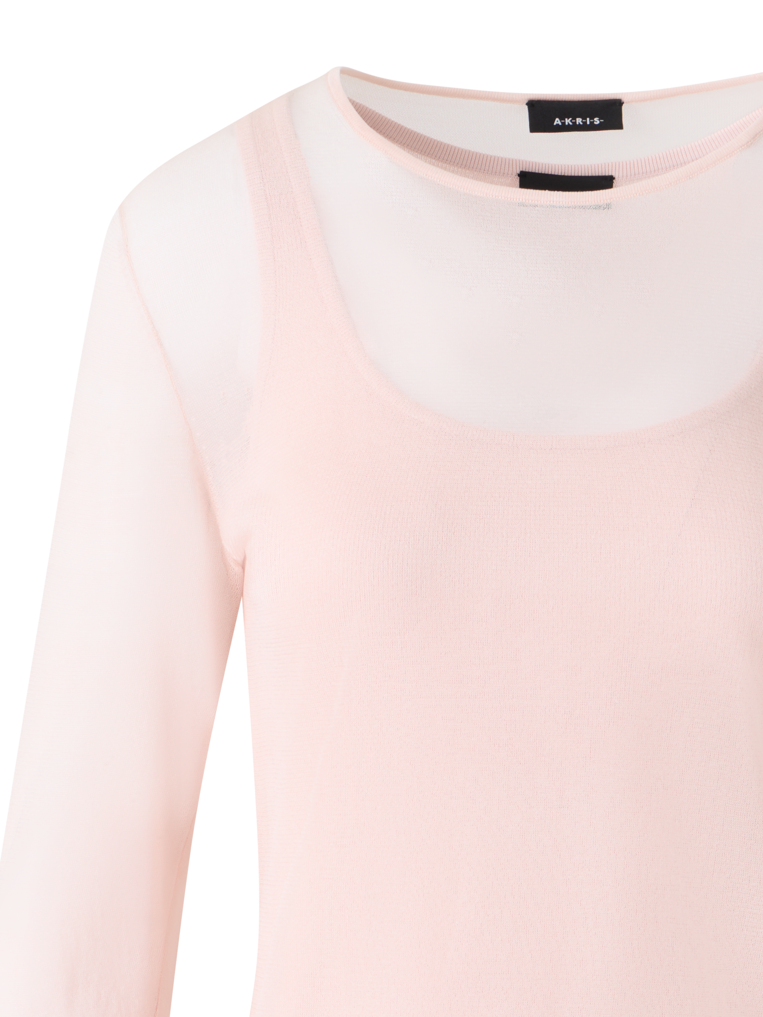 Designer Sheer Silk Sweater with Slip Top - pastel - pink