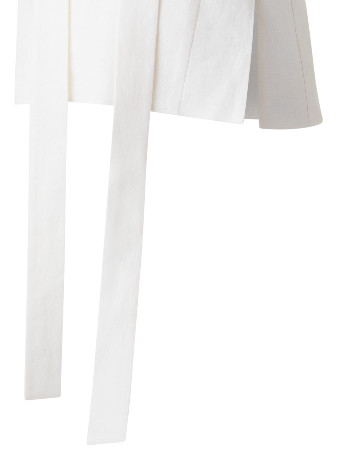 Designer Sleeveless Tie Neck Blouse in Linen Blend - neutral - ecru - white