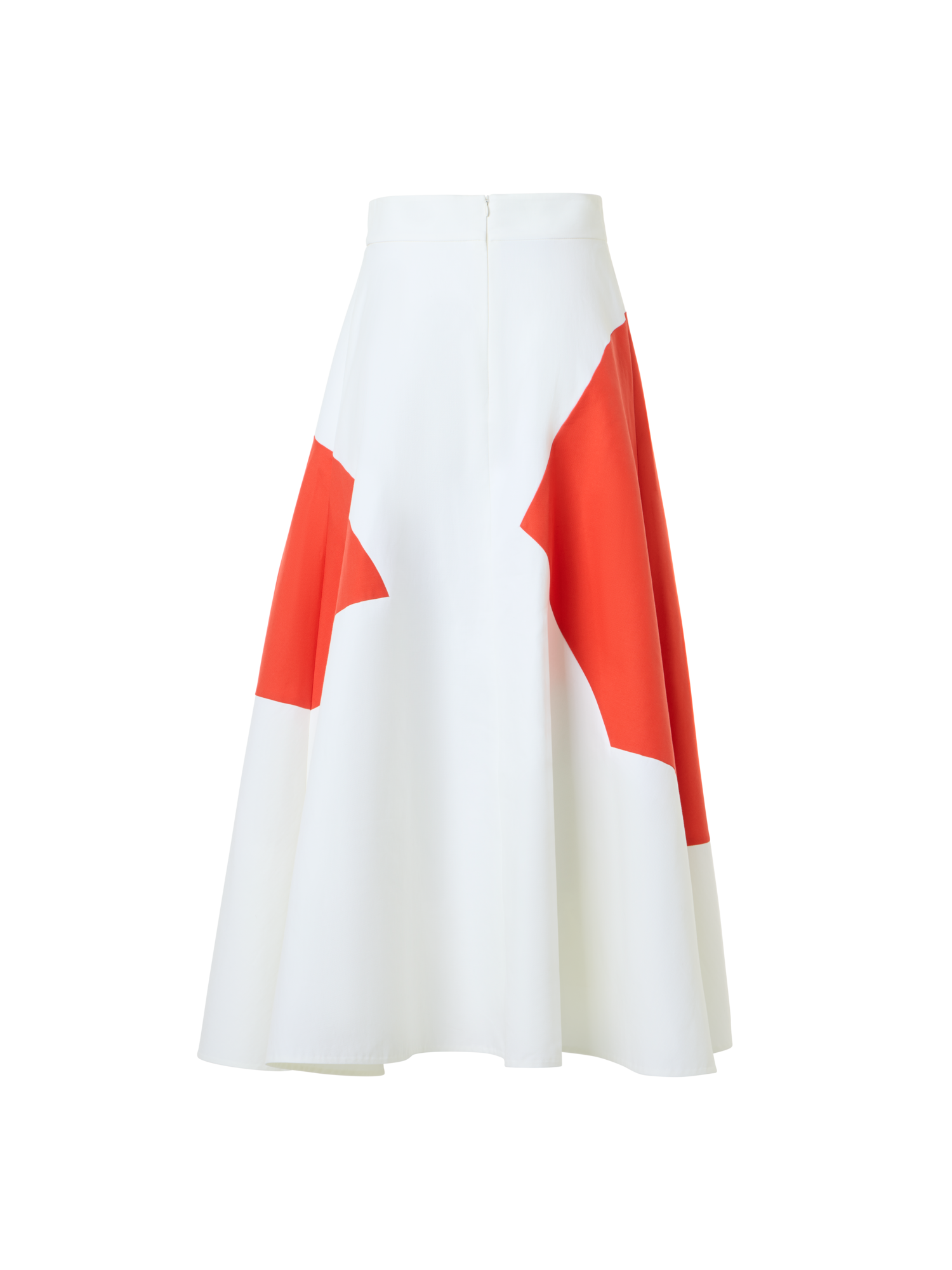 Designer Flared Midi Skirt with Polygon Patchwork - multicolor