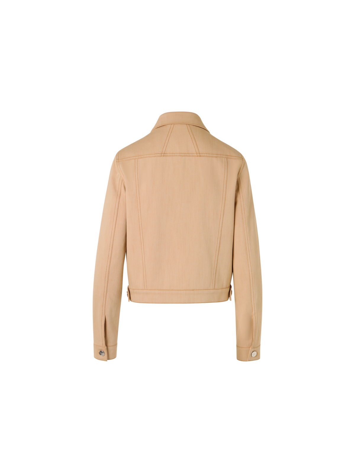 Designer Hilbert Short Jacket in Stretch-Cotton Denim - beige