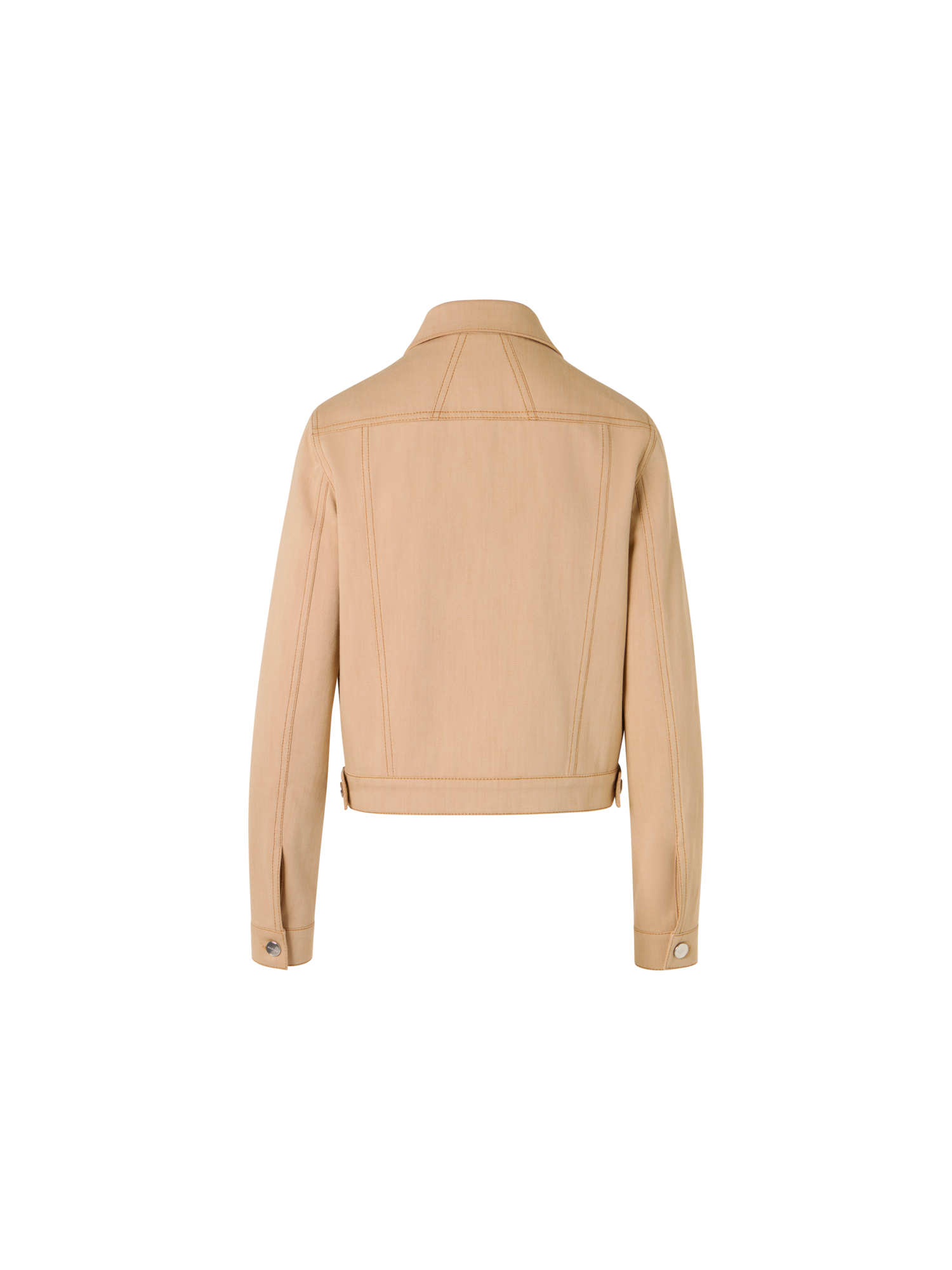 Designer Hilbert Short Jacket in Stretch-Cotton Denim - beige
