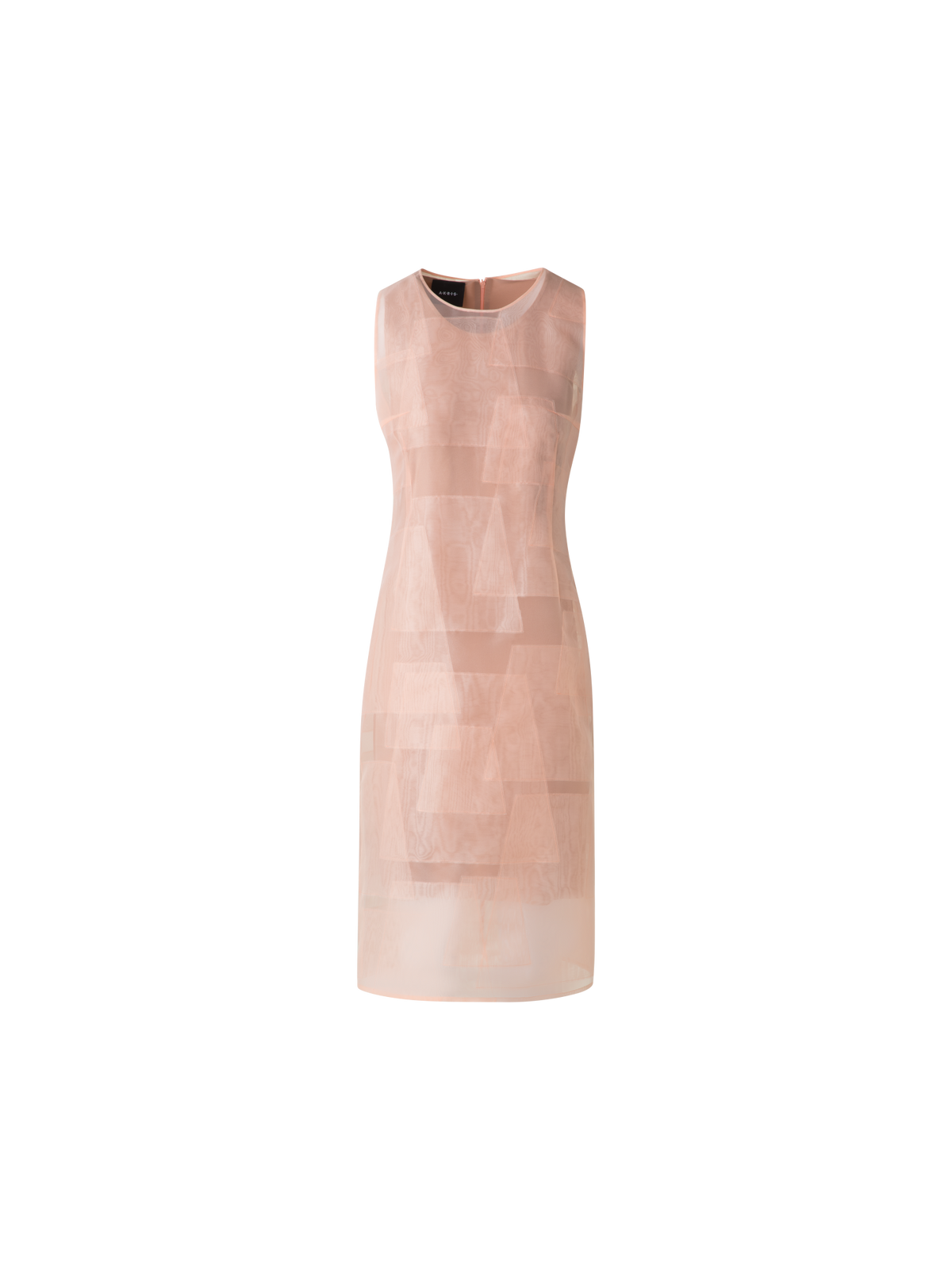 Sheath Dress in Sheer Trapezoid Organza Layers peach / 10 Sheath Dress in Sheer Trapezoid Organza Layers peach / 10