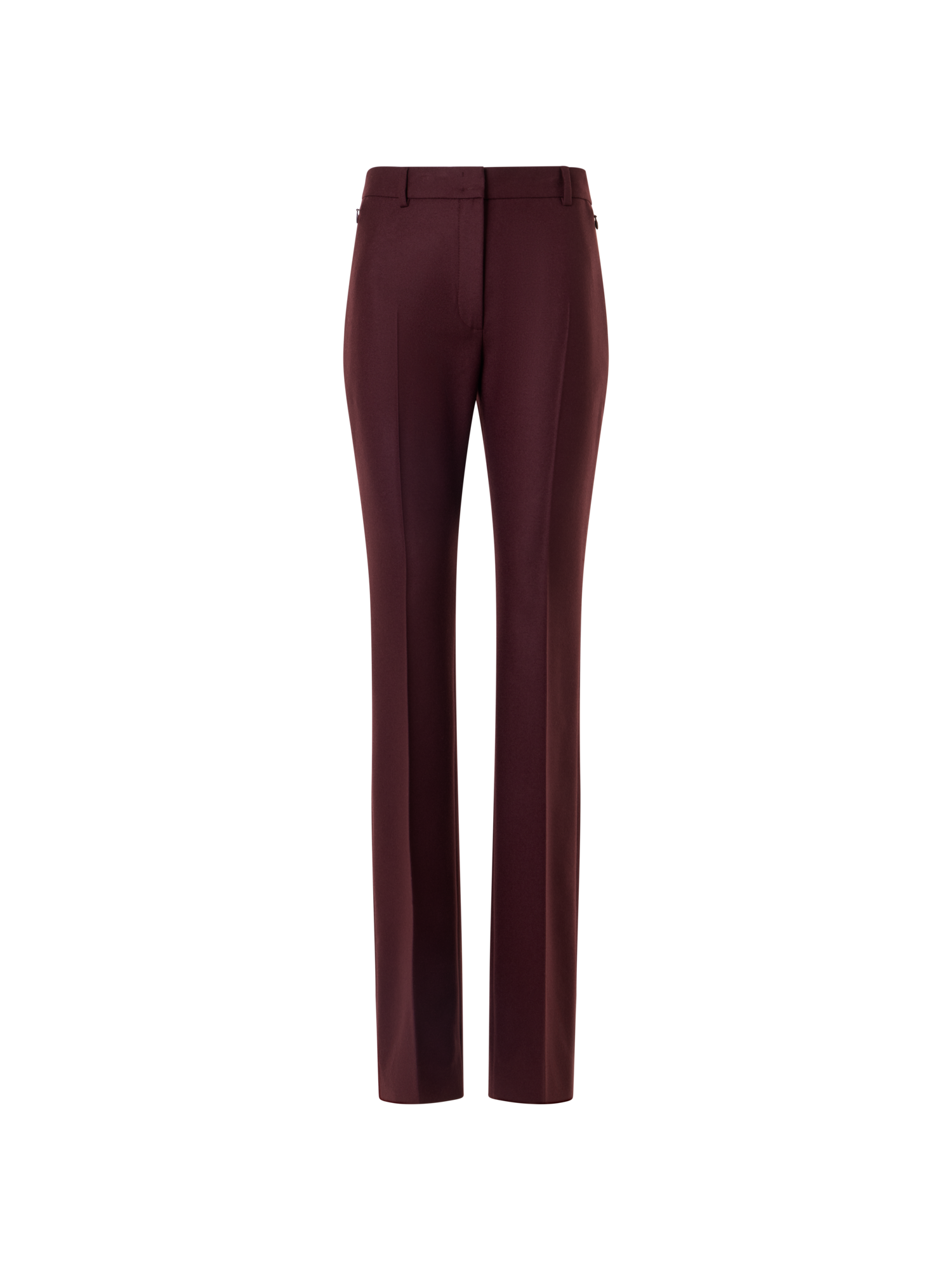 Designer Bootcut Pants in Wool Stretch Flannel - red
