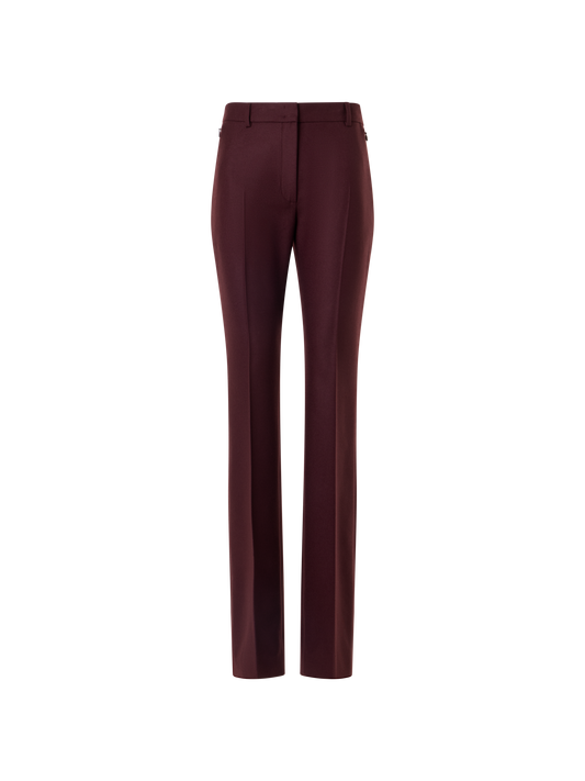 Designer Bootcut Pants in Wool Stretch Flannel - red