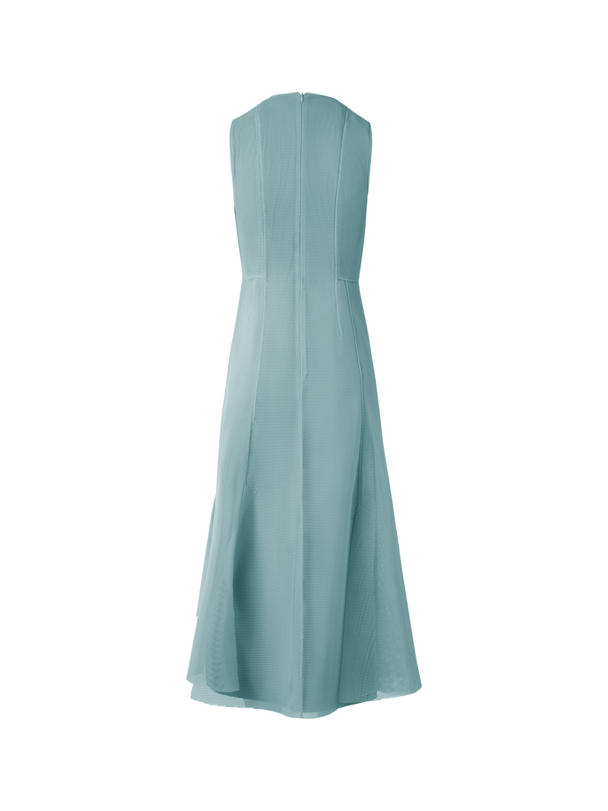 Designer Asymmetrical Techno Grid Midi Dress - pastel - blue